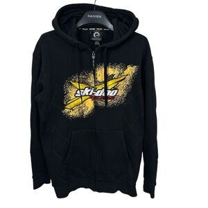 Ski-Doo Team BRP Black Quilted Zip Hoodie Men’s Medium‎ Vintage 2010